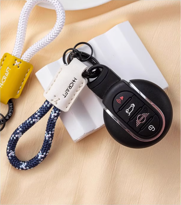 stylish Braided Faux Leather Keychain